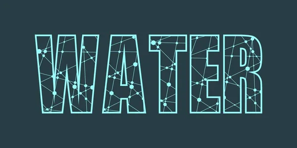 Water word lettering. — Stock Vector