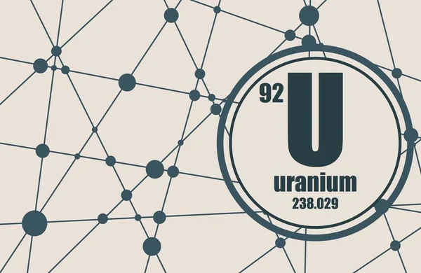 Elemento chimico dell'uranio. — Vettoriale Stock