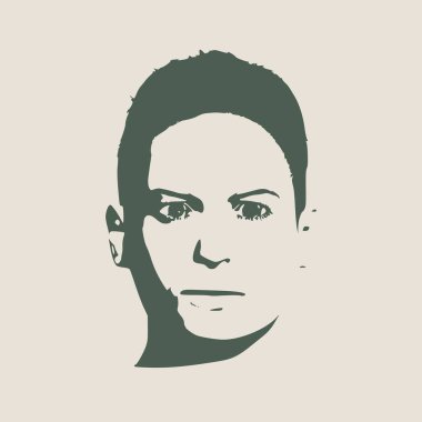 Adam avatar Önden Görünüm. Erkek yüz siluet
