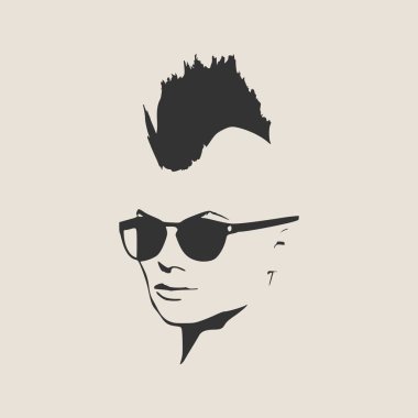 Kadın kafasının silueti. Yüzünü yarım döndür.