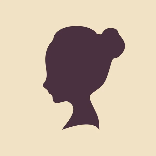 Little Girl Profile Silhouette. — Stock Vector