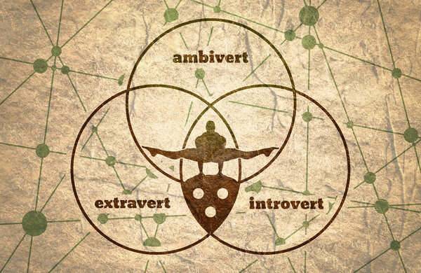 extrovert, introvert and ambivert metaphor