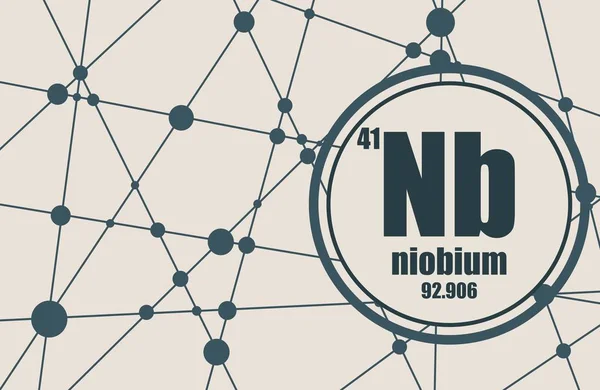 Unsur kimia niobium . - Stok Vektor