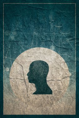 Bir adamın kafasının profili. Broşür şablonu