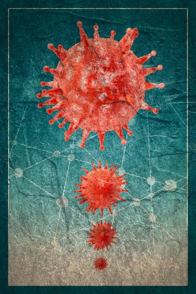 Red virus abstract models — Stock Photo, Image