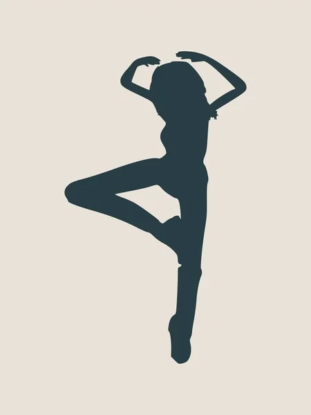 一个跳舞的女孩的轮廓 — 图库矢量图片