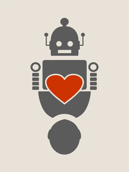 Beziehungen zwischen Mensch und Roboter — Stockvektor