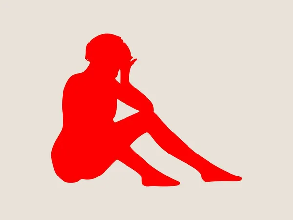 Kobieta, leżąc na podłodze, na białym tle — Wektor stockowy