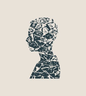 İnsan avatar siluetleri. Grunge tarzı