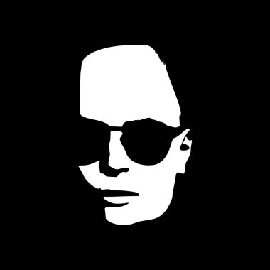 Adam avatar Önden Görünüm. Erkek yüz siluet