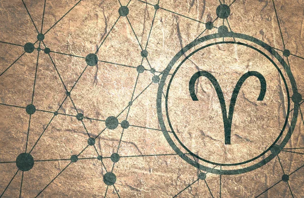 Zodyak sembolü üzerinde geometri zemin daire — Stok fotoğraf