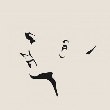 Bir kadın baş silüeti. Yüz yan görünüm.