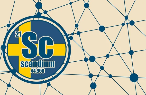 Scandium kemiskt grundämne. — Stock vektor