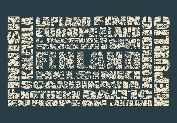 Finland etiquetas nube — Archivo Imágenes Vectoriales