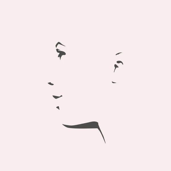 Silhouette d'une tête de femme. Face vue latérale . — Image vectorielle