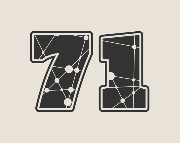 71 nummer vectorillustratie. — Stockvector