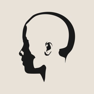 Bir kadın baş silüeti. Yüz yan görünüm.
