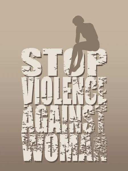 Остановить насилие в отношении женской социальной концепции . — стоковый вектор