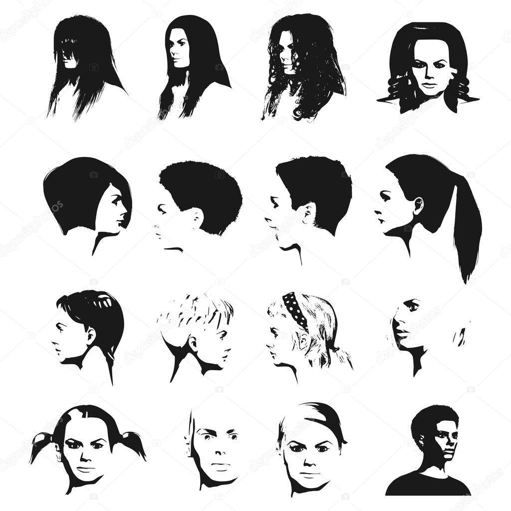 Collection of woman silhouettes