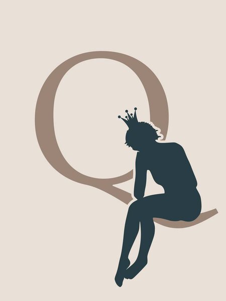 Vintage queen silhouette.