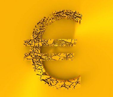 Euro simgesi. Grunge stil ikonu.