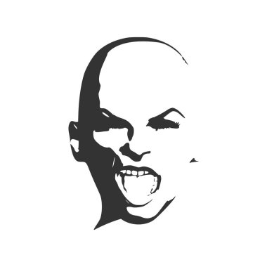 İzole kadın avatar ifadeler yüz duygular vektör çizim.