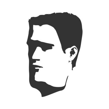 İnsan avatar profili görünümü. Erkek yüzü silueti