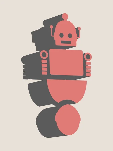 인간과 로봇간의 관계 — 스톡 벡터