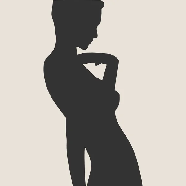 Silhouette femme confondue — Image vectorielle