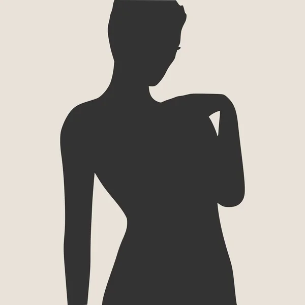 Verwirrte Frauensilhouette — Stockvektor