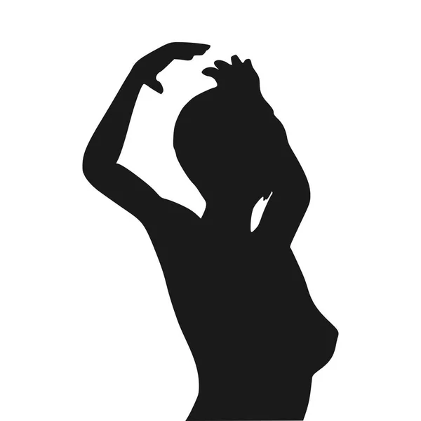Silhouette eines tanzenden Mädchens — Stockvektor