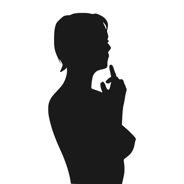 Silhouette femme confondue — Image vectorielle