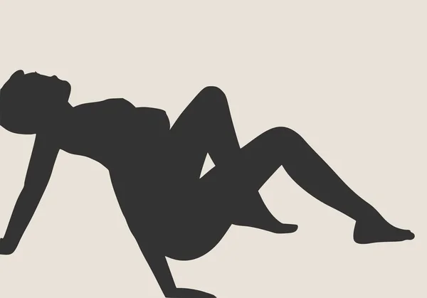 Vrouw liggend op de vloer geïsoleerd — Stockvector
