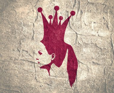 Profil siluet bir çerçeve içinde bir prenses