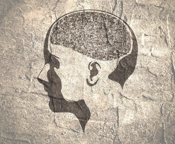 Illustration of a woman head with brain