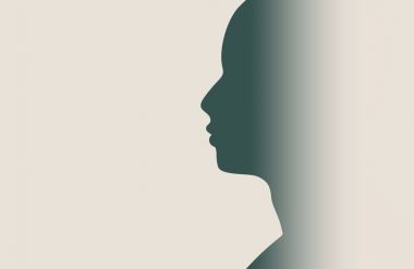 İnsan avatar profili görünümü. Erkek yüzü silueti