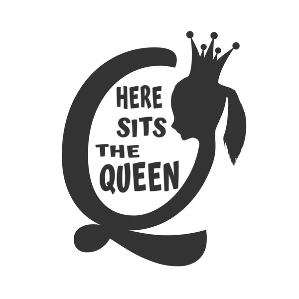 Vintage koningin silhouet. Motivatie offerte — Stockvector