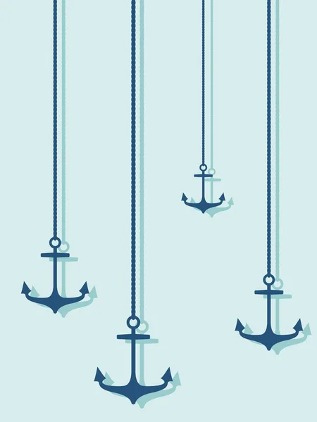 Силуэты морских якорей — стоковый вектор