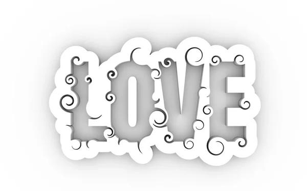 Illustrasjon av bokstaver med kjærlighetsord . – stockfoto