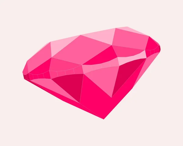 Diamant illustration simple dans les vues de dessus et de côté . — Image vectorielle