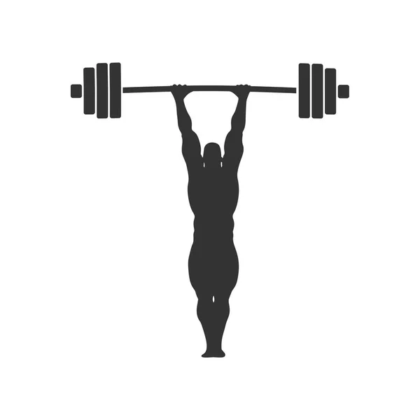 Bodybuilder silhouette posing — Stock Vector