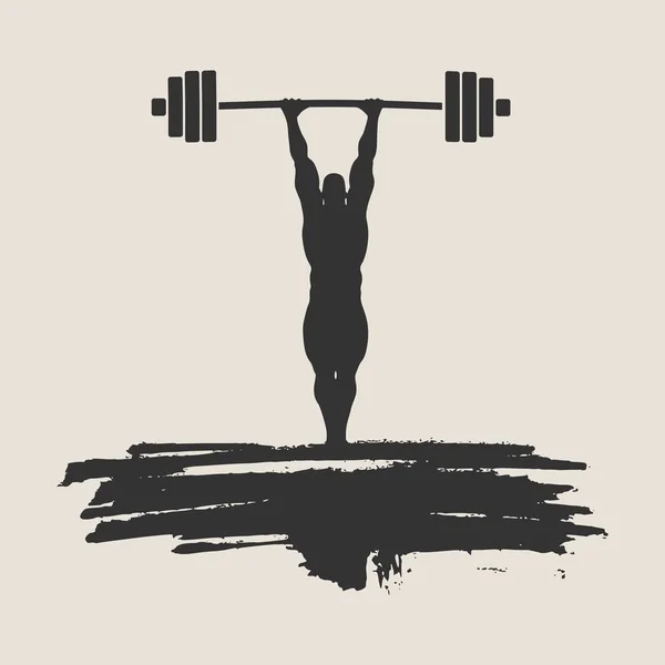 Bodybuilder silhouette posing — Stock Vector