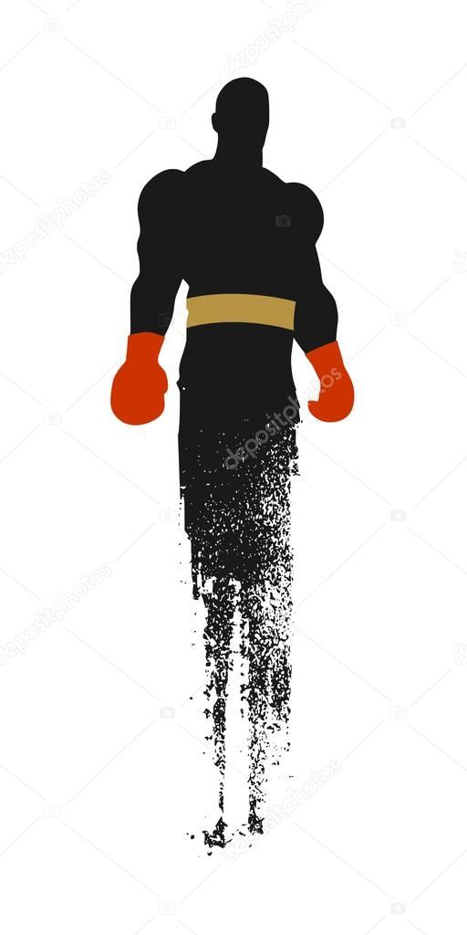 Boxer silhouette. Sportsman posing
