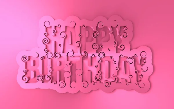 Illustratie met Happy Birthday tekst belettering. — Stockfoto