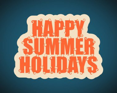 Word metin mutlu ile yazı illüstrasyon vektör yaz tatili.