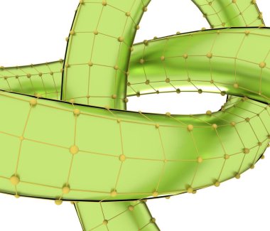 Trefoil düğüm ile soyut geometrik şekil.