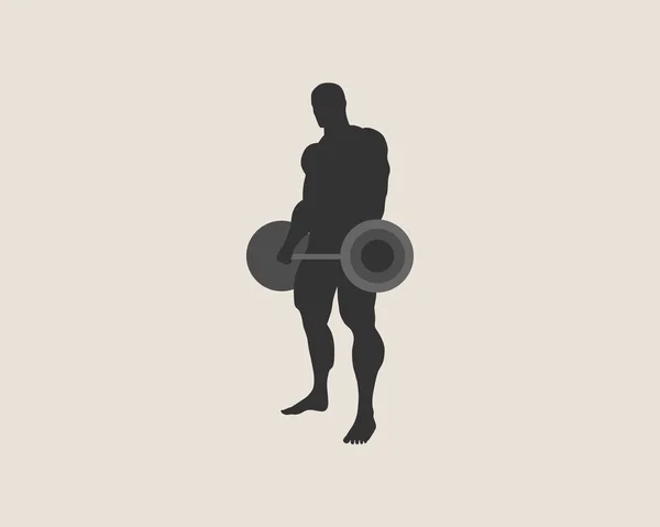 Bodybuilder-Silhouette posiert — Stockvektor