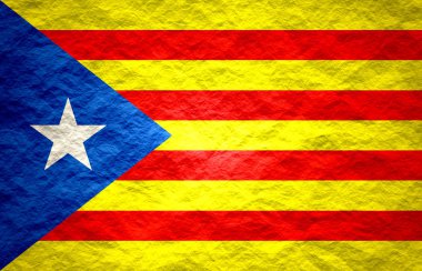 Catalonia grunge dokulu bayrak .