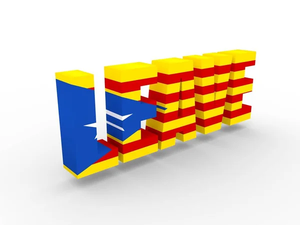 Laisser le mot texturé par drapeau de la Catalogne — Photo