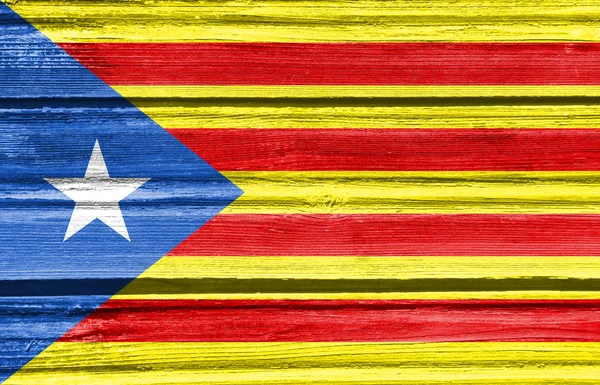 Catalonia grunge dokulu bayrak .